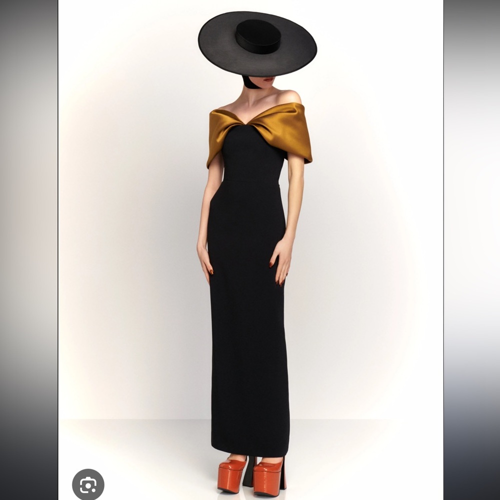 Solace London Dakota Maxi Dress- Black and Gold